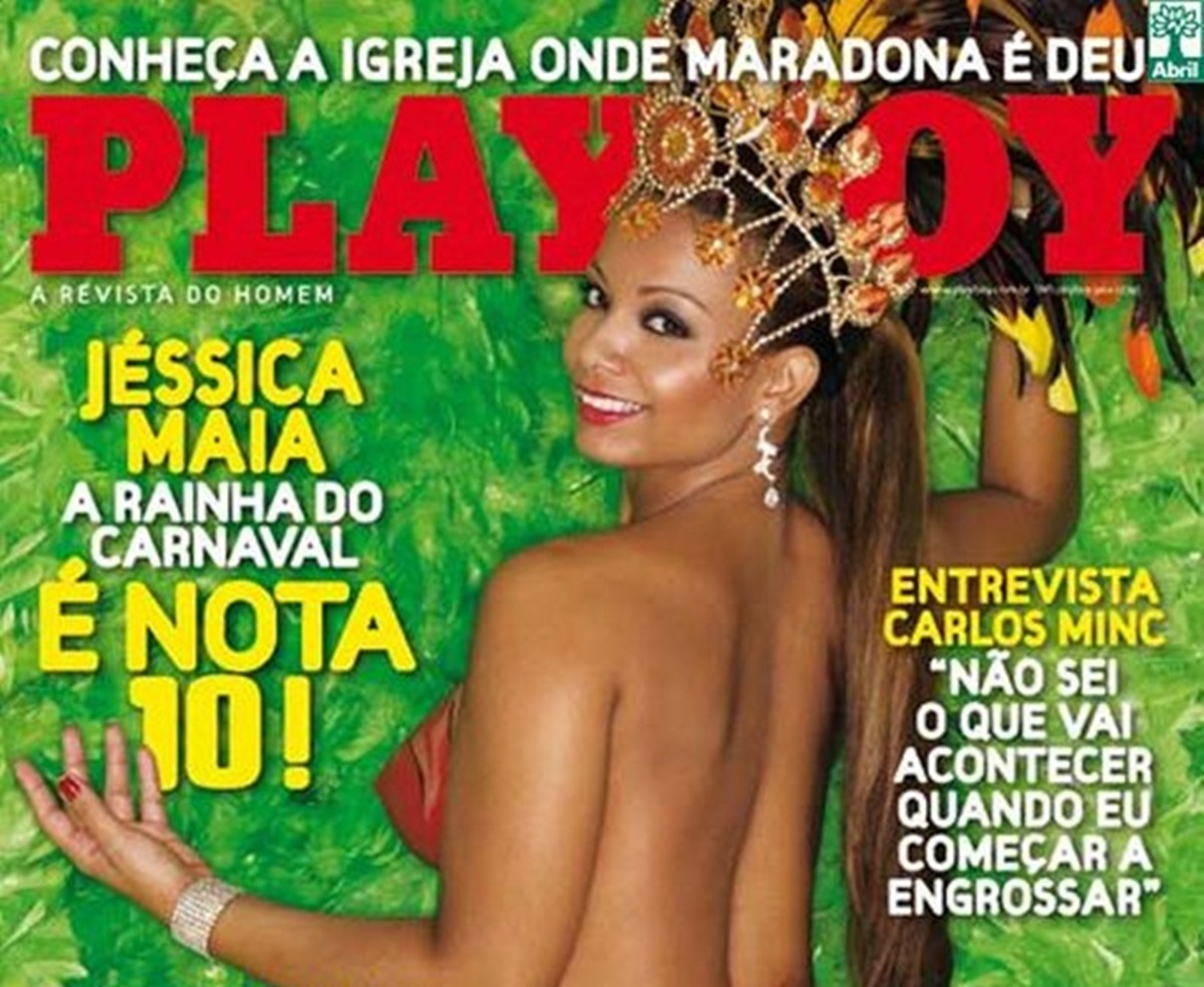 playboy jéssica maia musa de carnaval peladinha mostrando os peitos